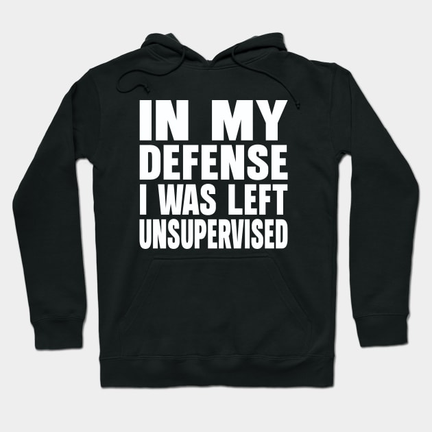 In my defense I was left unsupervised Hoodie by Evergreen Tee